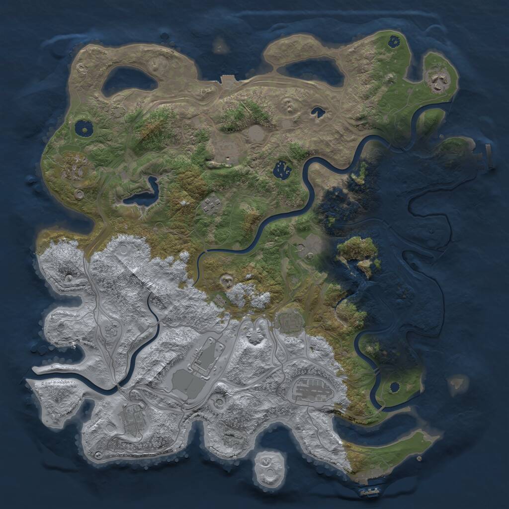 Rust Map: Procedural Map, Size: 4250, Seed: 794658034, 16 Monuments