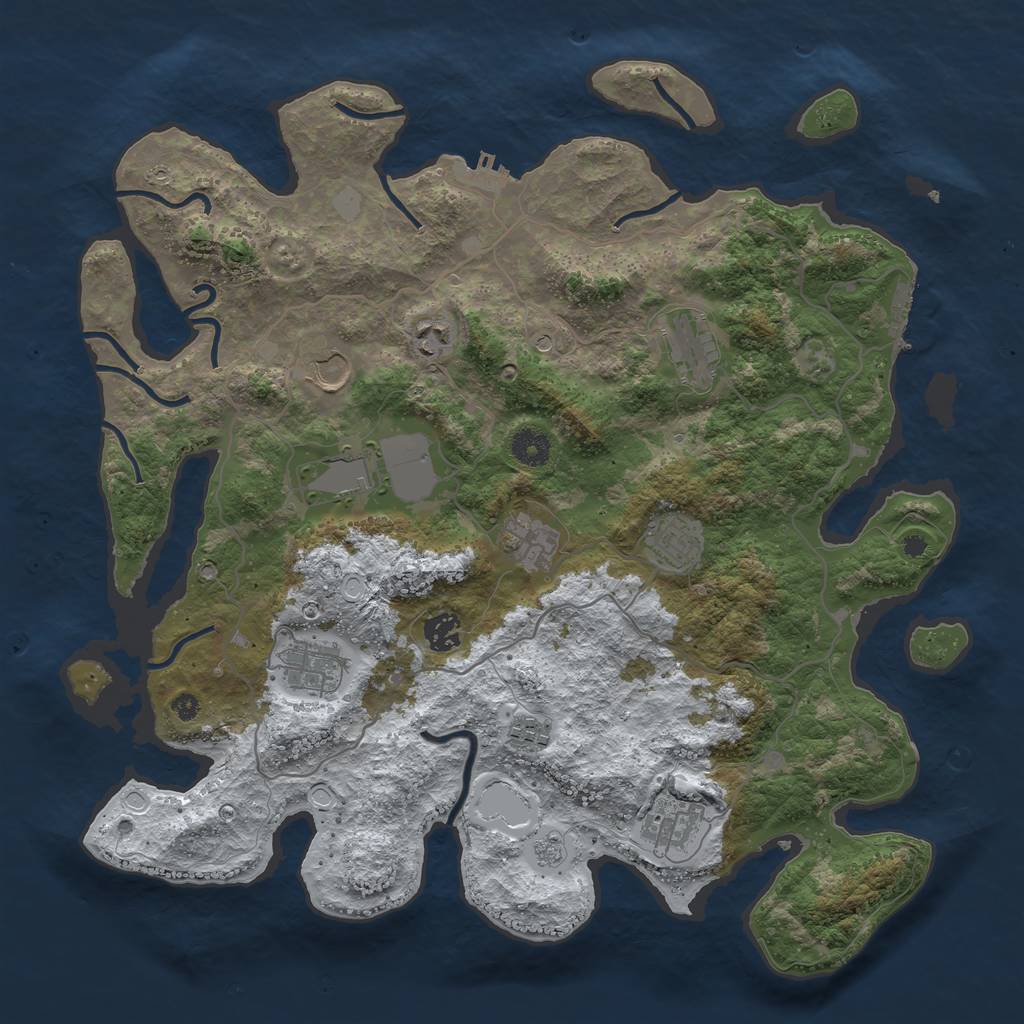 Rust Map: Procedural Map, Size: 4000, Seed: 566570159, 19 Monuments