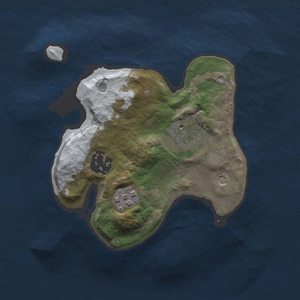 Rust Map: Barren, Size: 2000, Seed: 8, 6 Monuments