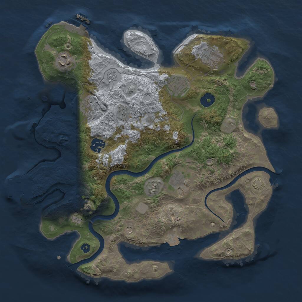 Rust Map: Procedural Map, Size: 3250, Seed: 6461286, 13 Monuments