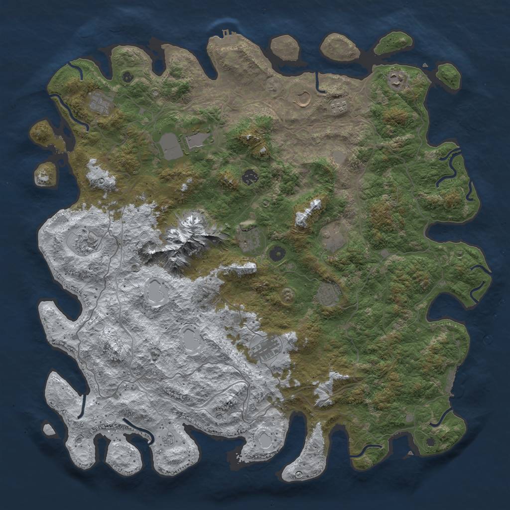 Rust Map: Procedural Map, Size: 5000, Seed: 18871116, 20 Monuments