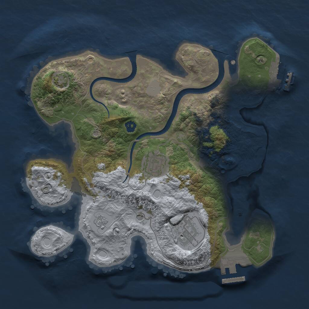 Rust Map: Procedural Map, Size: 2700, Seed: 536537845, 8 Monuments