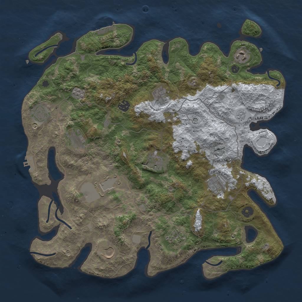 Rust Map: Procedural Map, Size: 4000, Seed: 1599623327, 20 Monuments