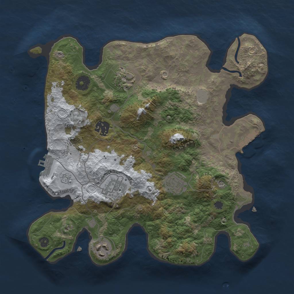 Rust Map: Procedural Map, Size: 3000, Seed: 1676976552, 14 Monuments