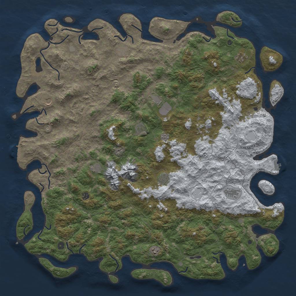 Rust Map: Procedural Map, Size: 6000, Seed: 1095059961, 20 Monuments