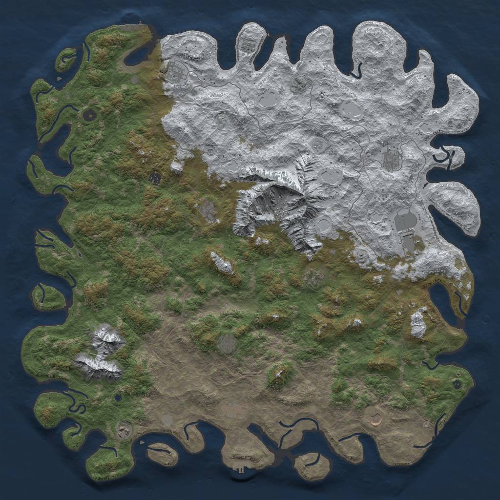 Rust Map: Procedural Map, Size: 6000, Seed: 39, 20 Monuments