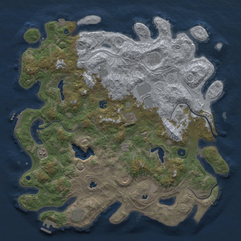 Rust Map: Procedural Map, Size: 4500, Seed: 960078, 15 Monuments
