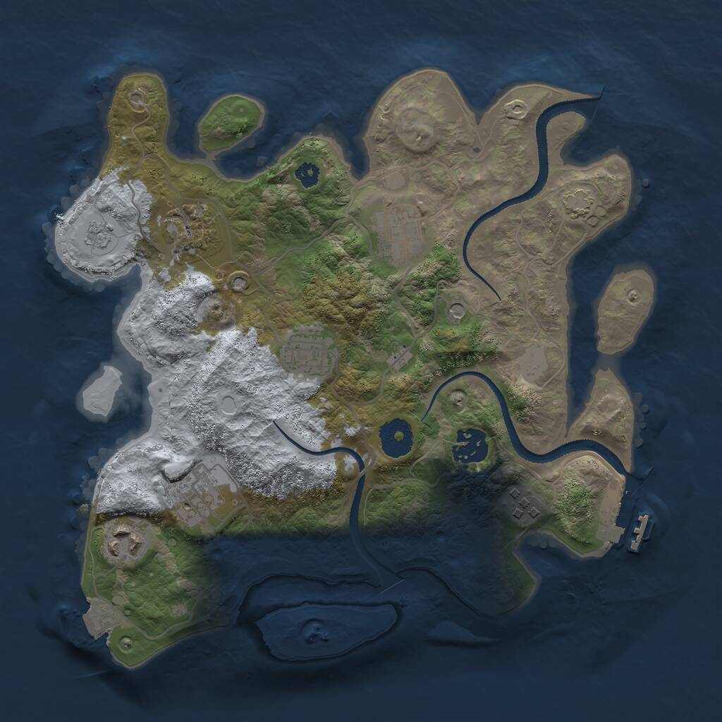 Rust Map: Procedural Map, Size: 3000, Seed: 833036784, 12 Monuments
