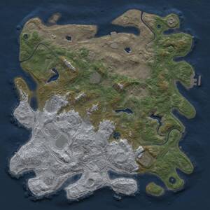 Thumbnail Rust Map: Procedural Map, Size: 4500, Seed: 999999, 16 Monuments