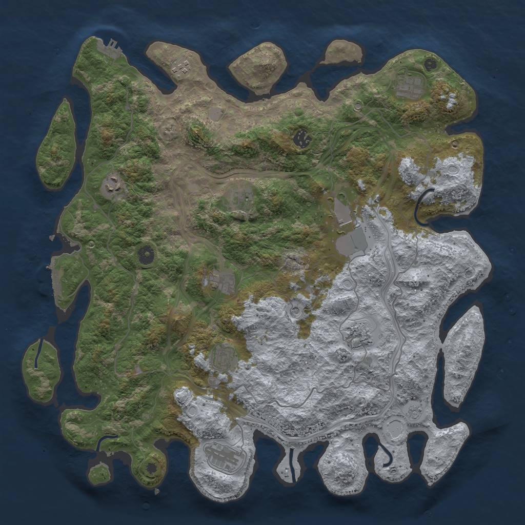 Rust Map: Procedural Map, Size: 4400, Seed: 21321321, 19 Monuments