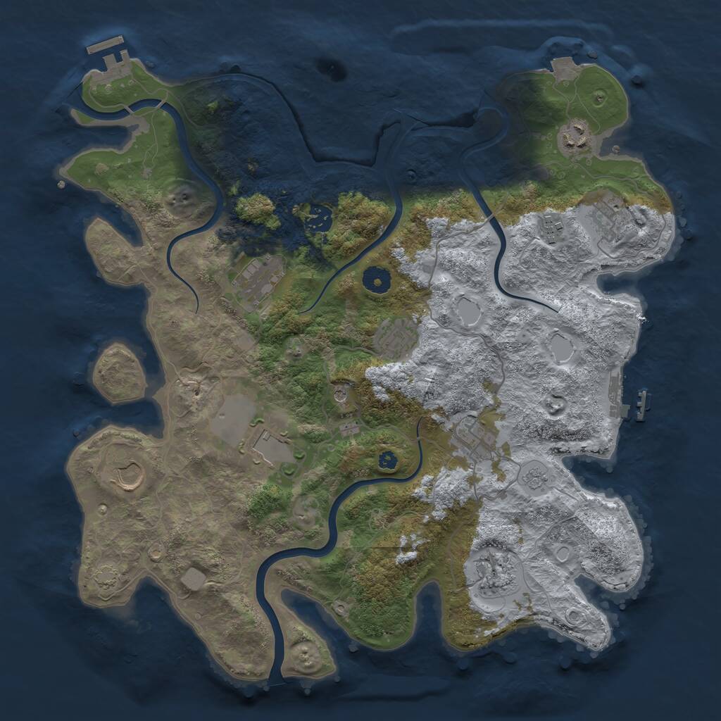 Rust Map: Procedural Map, Size: 3850, Seed: 800, 16 Monuments