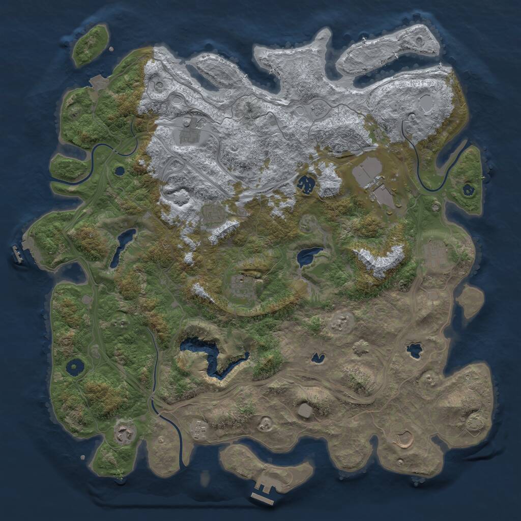 Rust Map: Procedural Map, Size: 4500, Seed: 3864870, 15 Monuments