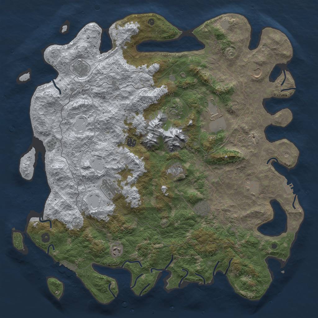 Rust Map: Procedural Map, Size: 5000, Seed: 72, 20 Monuments