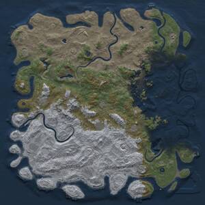 Thumbnail Rust Map: Procedural Map, Size: 6000, Seed: 3000, 17 Monuments