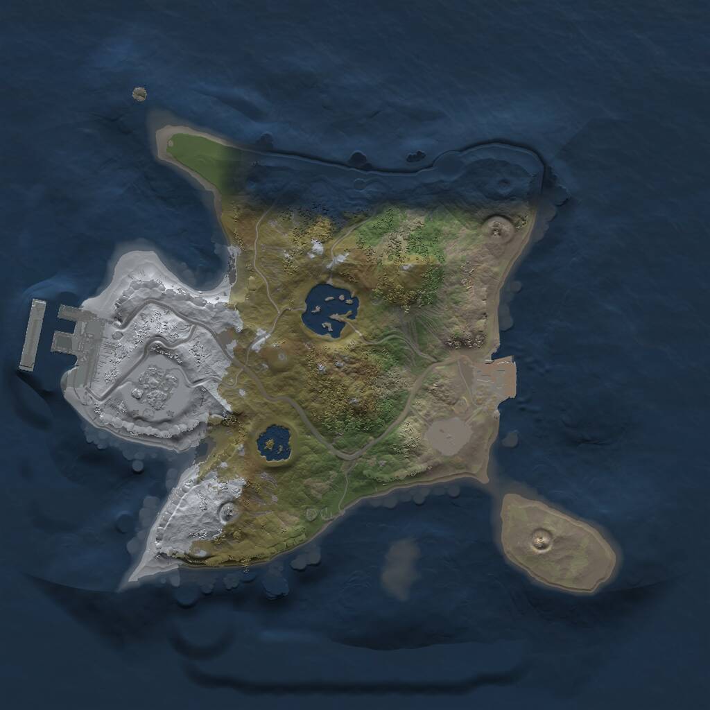 Rust Map: Procedural Map, Size: 2000, Seed: 13049, 4 Monuments