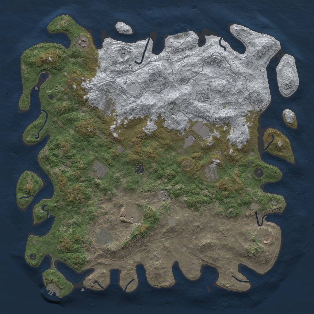 Rust Map: Procedural Map, Size: 4900, Seed: 2147483645, 20 Monuments