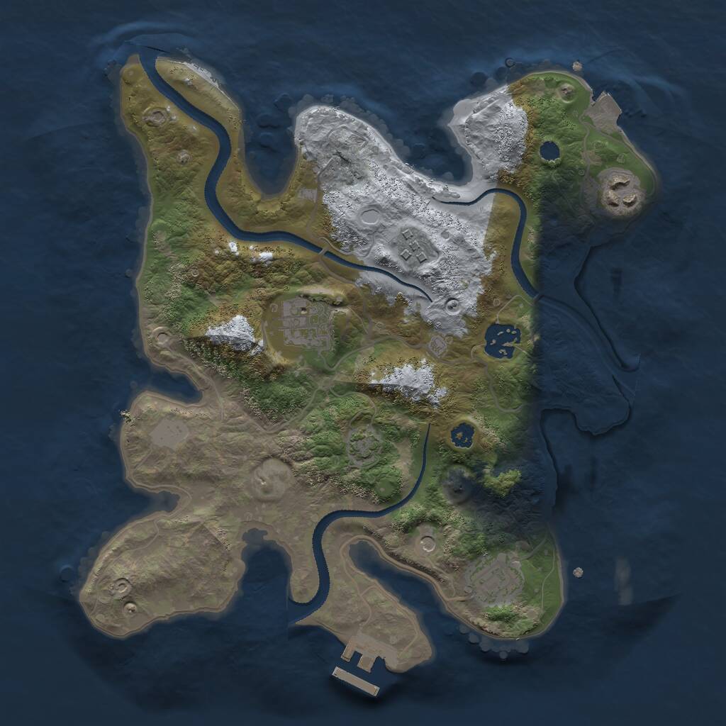 Rust Map: Procedural Map, Size: 3000, Seed: 677406441, 9 Monuments