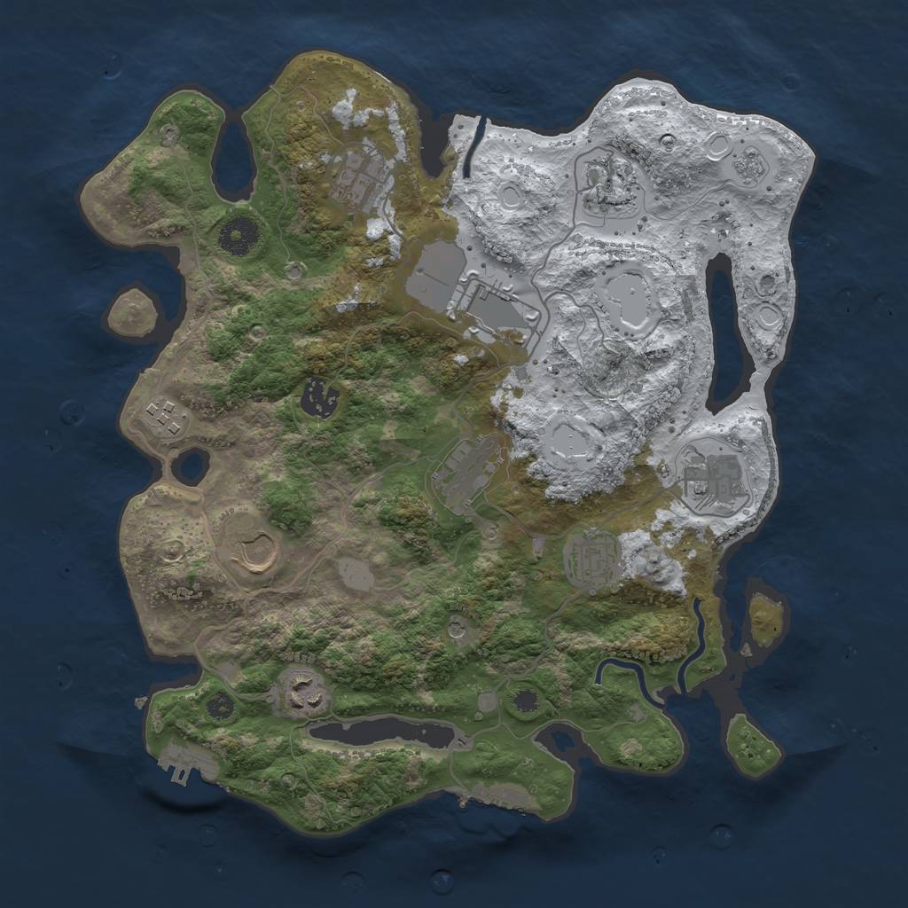 Rust Map: Procedural Map, Size: 3500, Seed: 1731056629, 19 Monuments