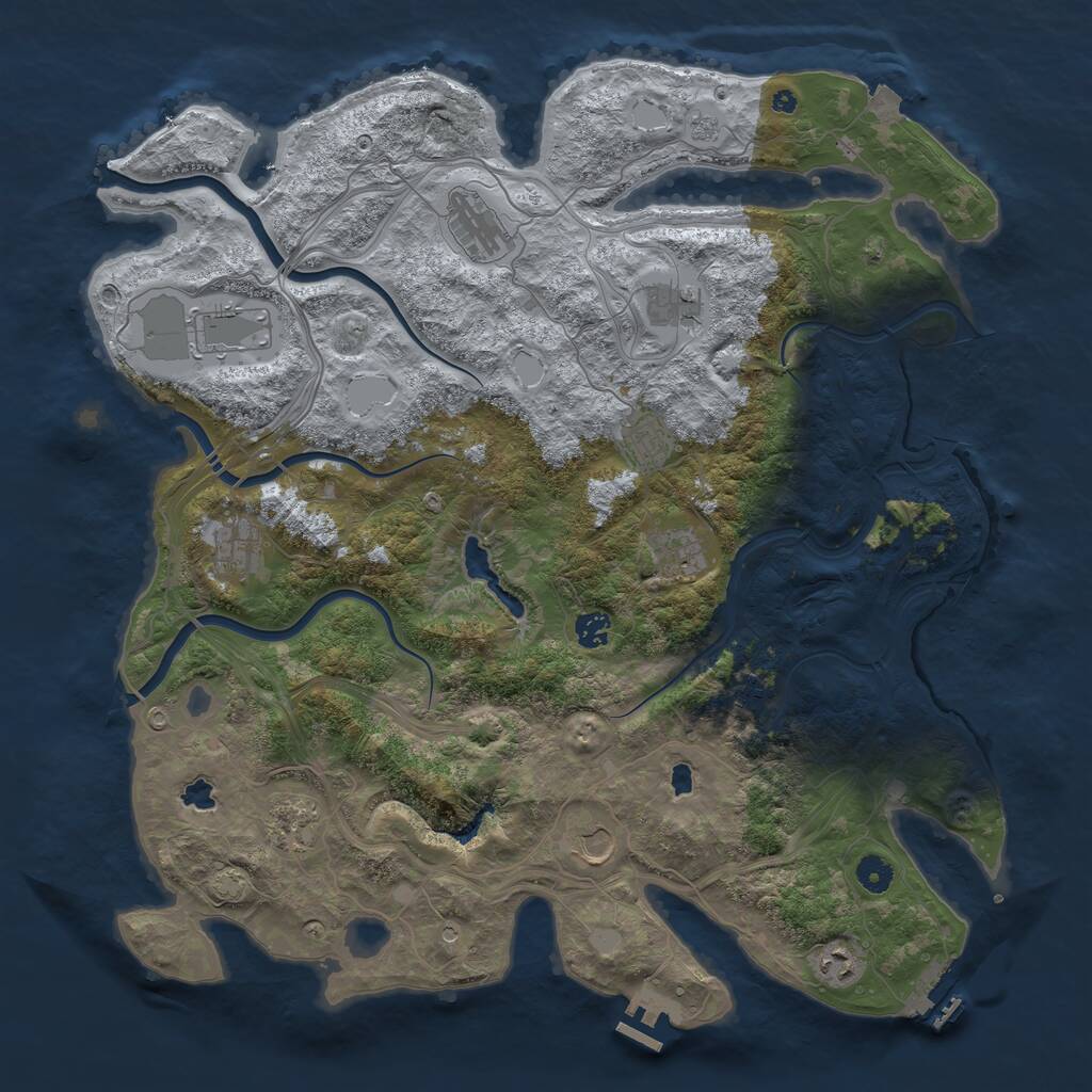 Rust Map: Procedural Map, Size: 4500, Seed: 413701202, 17 Monuments