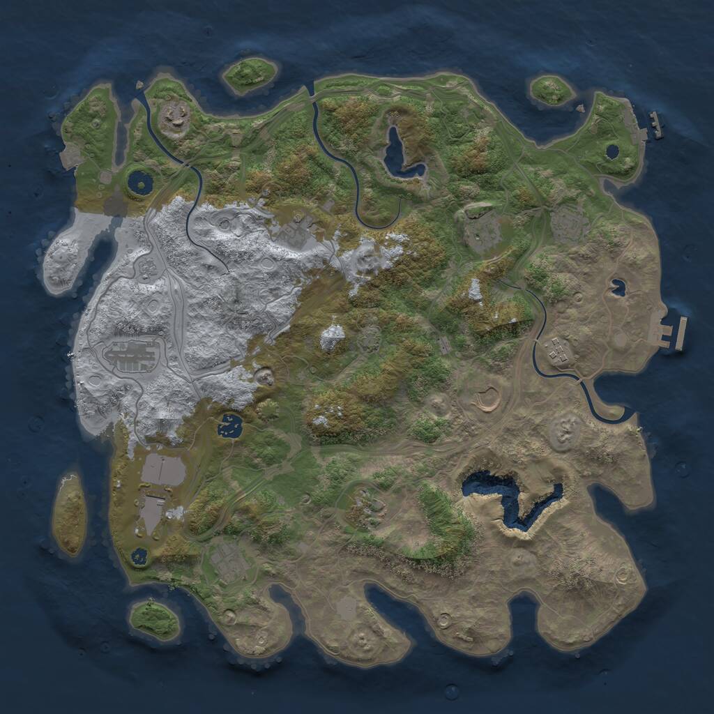 Rust Map: Procedural Map, Size: 4300, Seed: 2, 17 Monuments