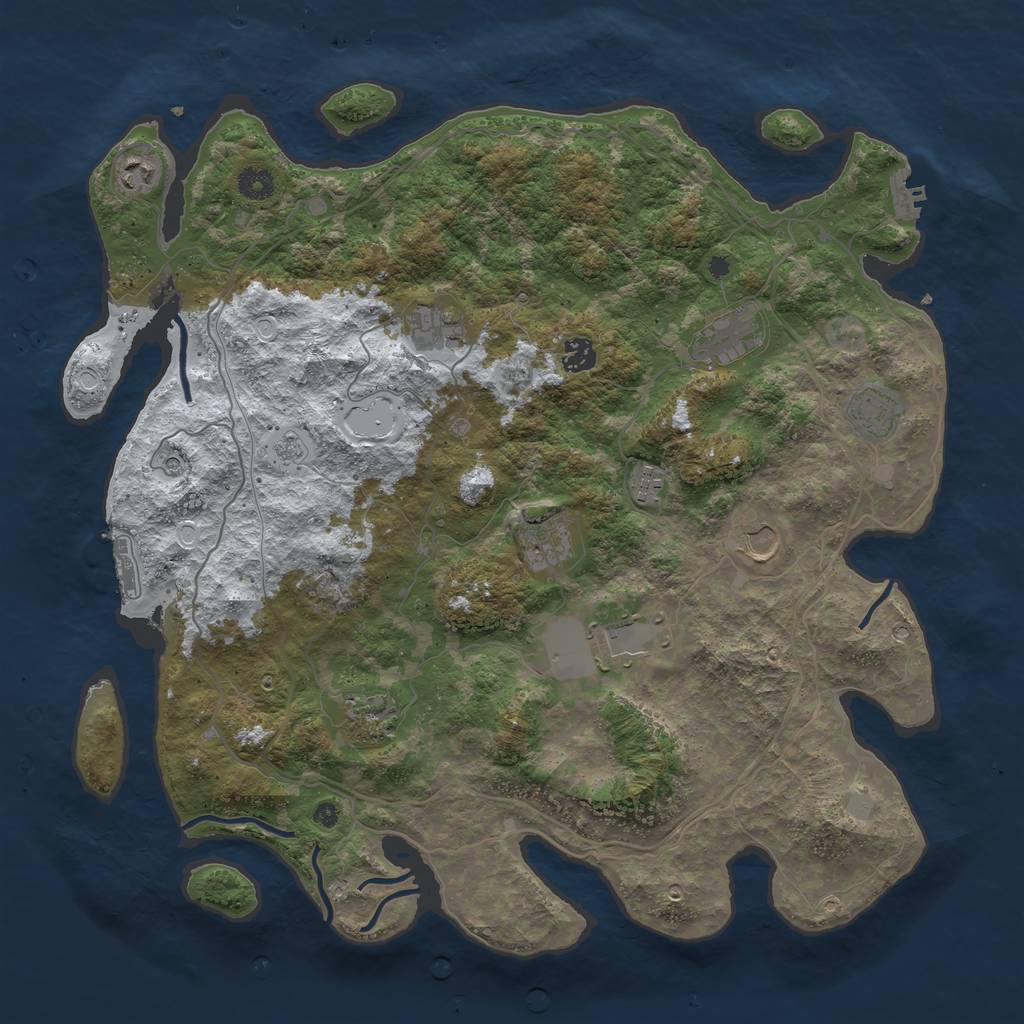 Rust Map: Procedural Map, Size: 4300, Seed: 2, 19 Monuments