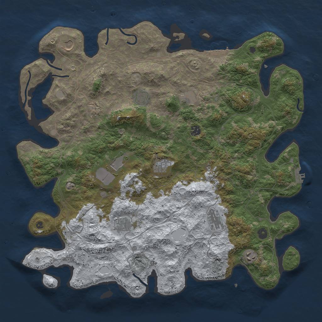 Rust Map: Procedural Map, Size: 4600, Seed: 8431521, 20 Monuments