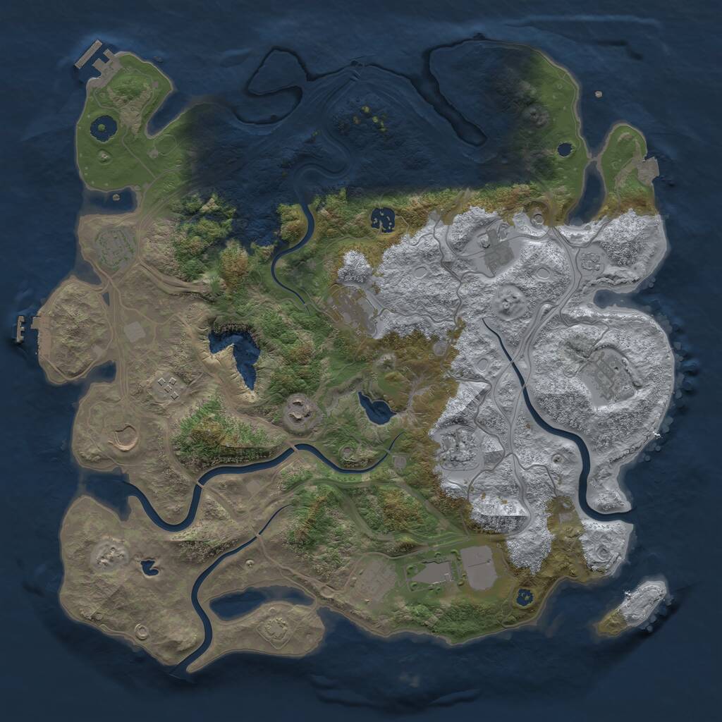 Rust Map: Procedural Map, Size: 4250, Seed: 1576625632, 17 Monuments