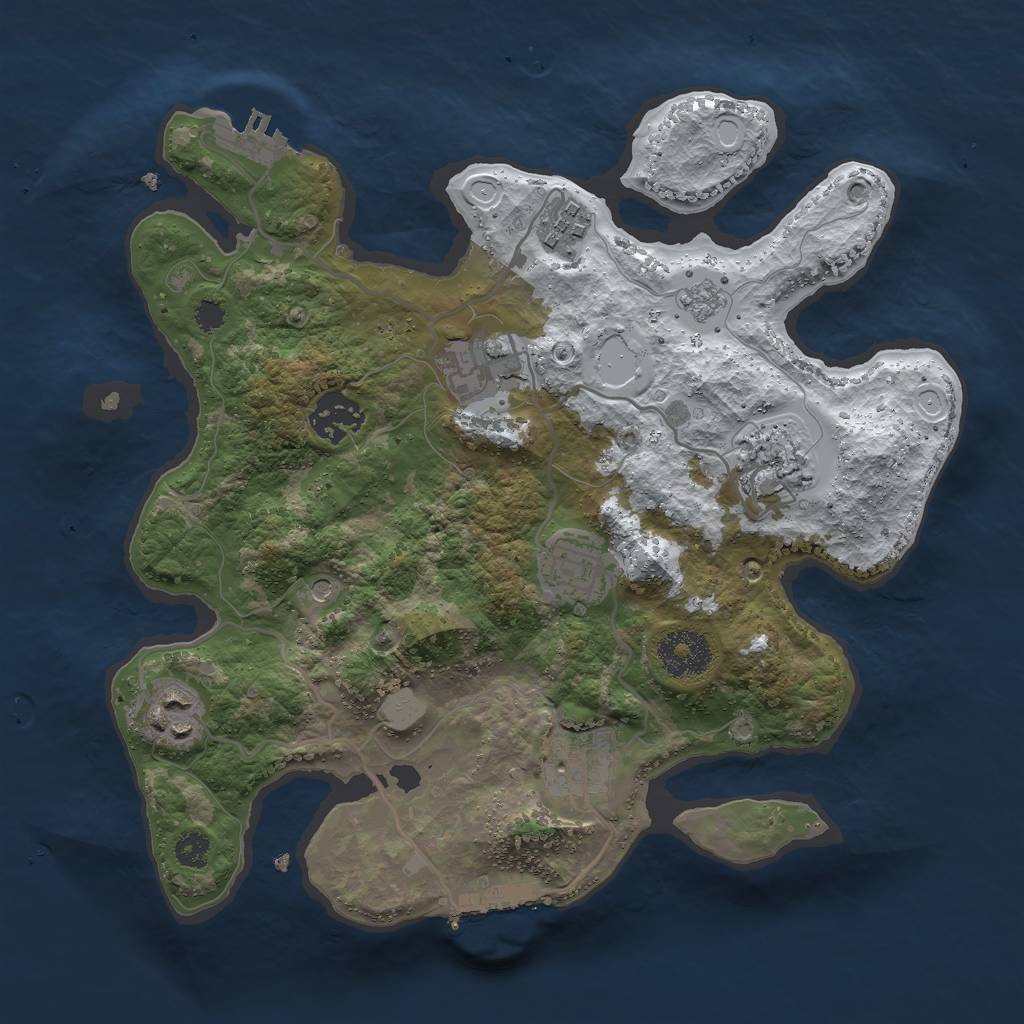 Rust Map: Procedural Map, Size: 3000, Seed: 455621332, 16 Monuments