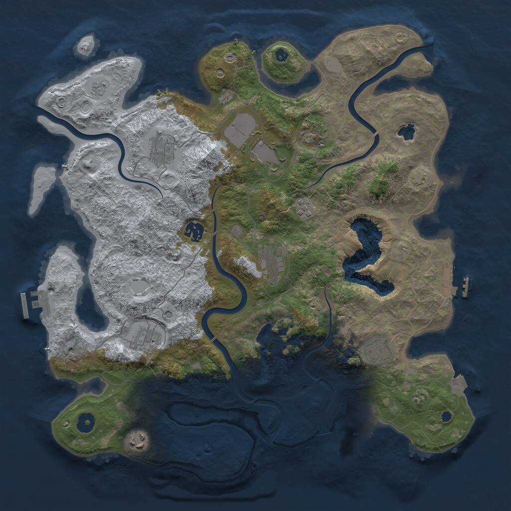 Rust Map: Procedural Map, Size: 4000, Seed: 50504, 15 Monuments