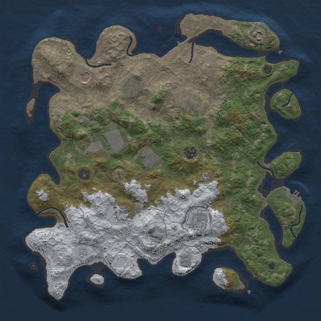 Rust Map: Procedural Map, Size: 4000, Seed: 1581118533, 19 Monuments
