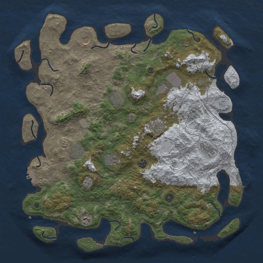 Rust Map: Procedural Map, Size: 4500, Seed: 38, 19 Monuments