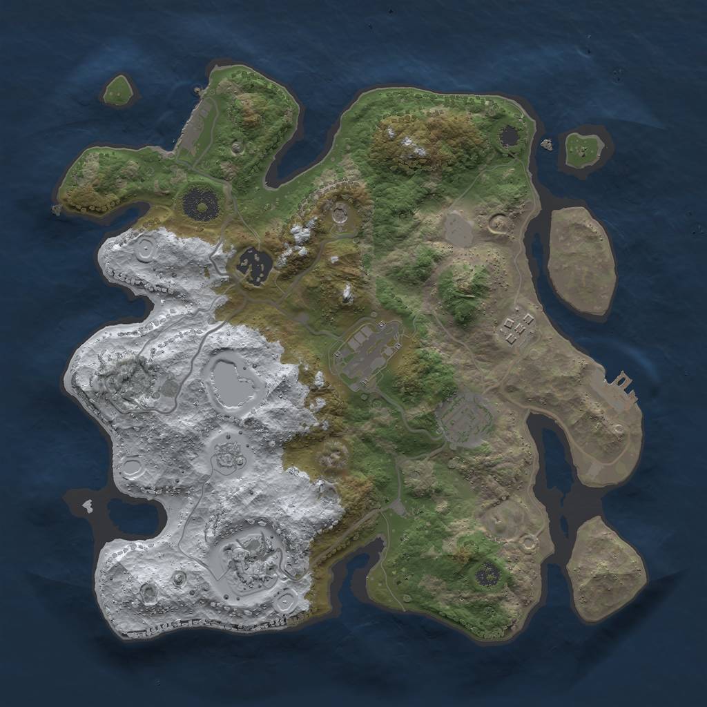 Rust Map: Procedural Map, Size: 3000, Seed: 1759372787, 14 Monuments