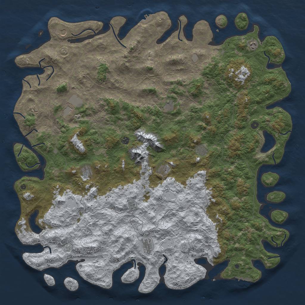 Rust Map: Procedural Map, Size: 6000, Seed: 990121816, 20 Monuments