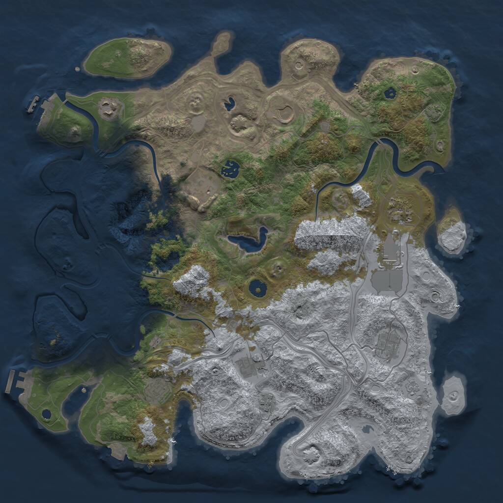Rust Map: Procedural Map, Size: 4250, Seed: 29061, 16 Monuments