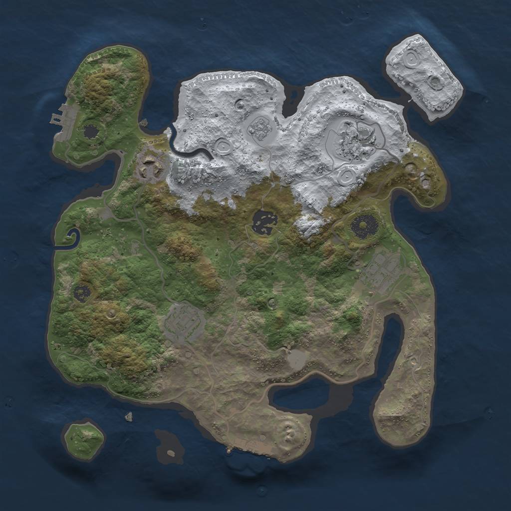 Rust Map: Procedural Map, Size: 3000, Seed: 1361145161, 13 Monuments