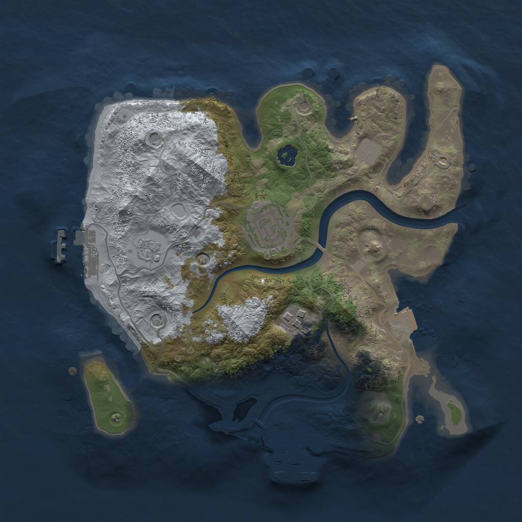 Rust Map: Procedural Map, Size: 2500, Seed: 1263400471, 7 Monuments