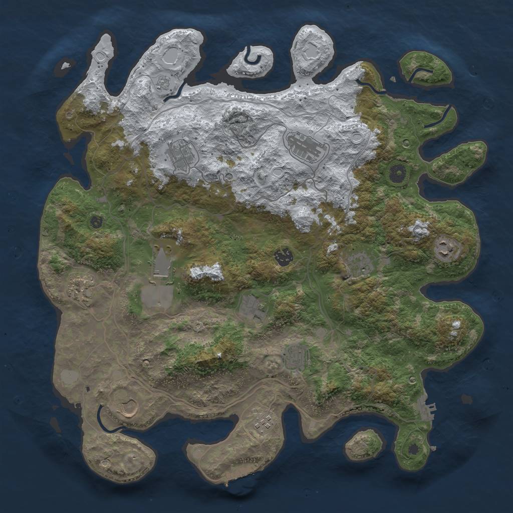 Rust Map: Procedural Map, Size: 4250, Seed: 1003345, 20 Monuments