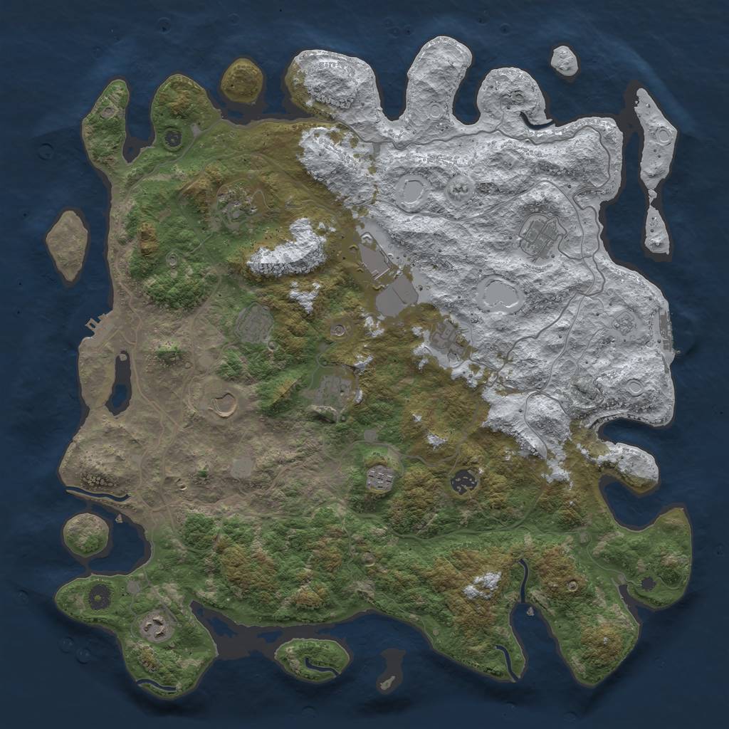 Rust Map: Procedural Map, Size: 4500, Seed: 1256301819, 19 Monuments