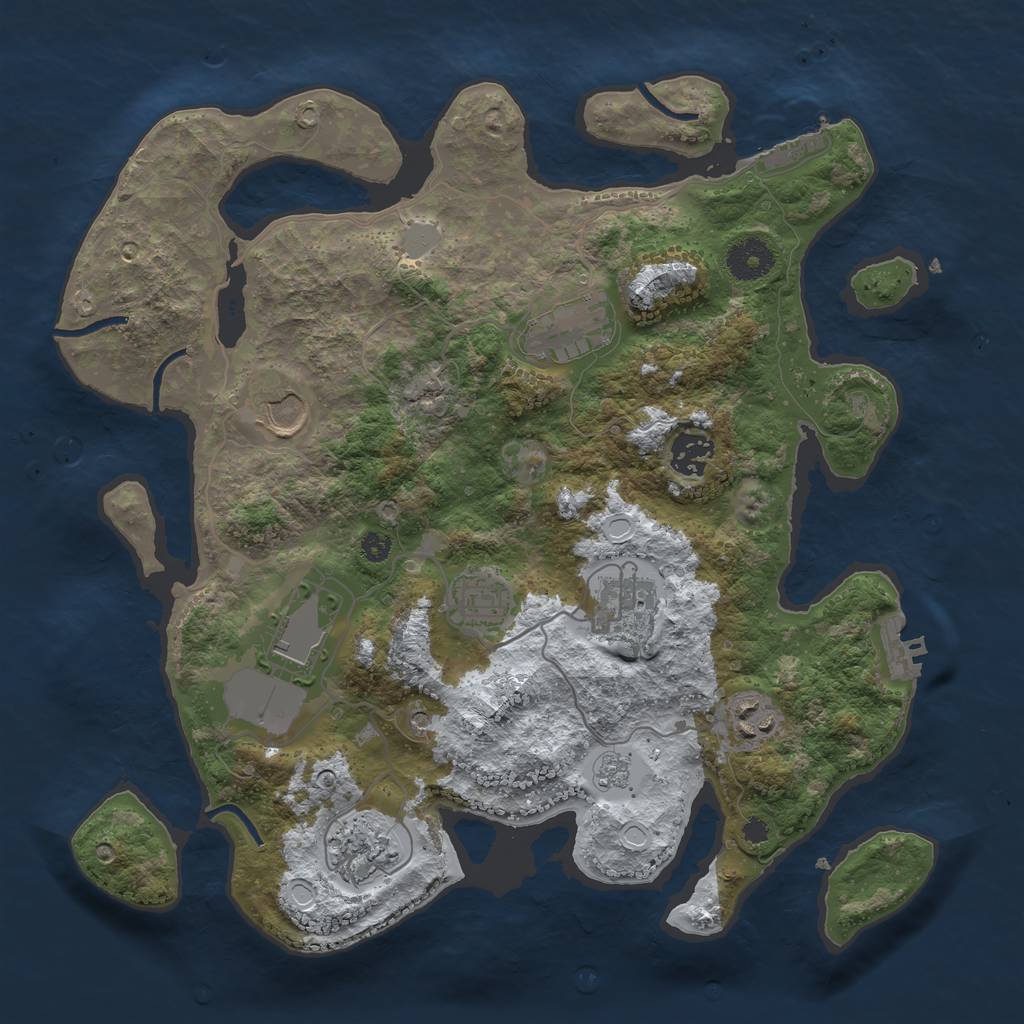 Rust Map: Procedural Map, Size: 3500, Seed: 570872, 17 Monuments