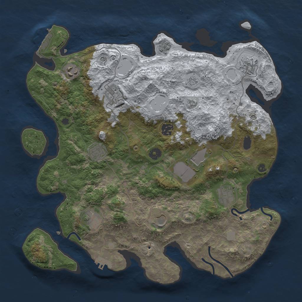 Rust Map: Procedural Map, Size: 3750, Seed: 1592317069, 19 Monuments