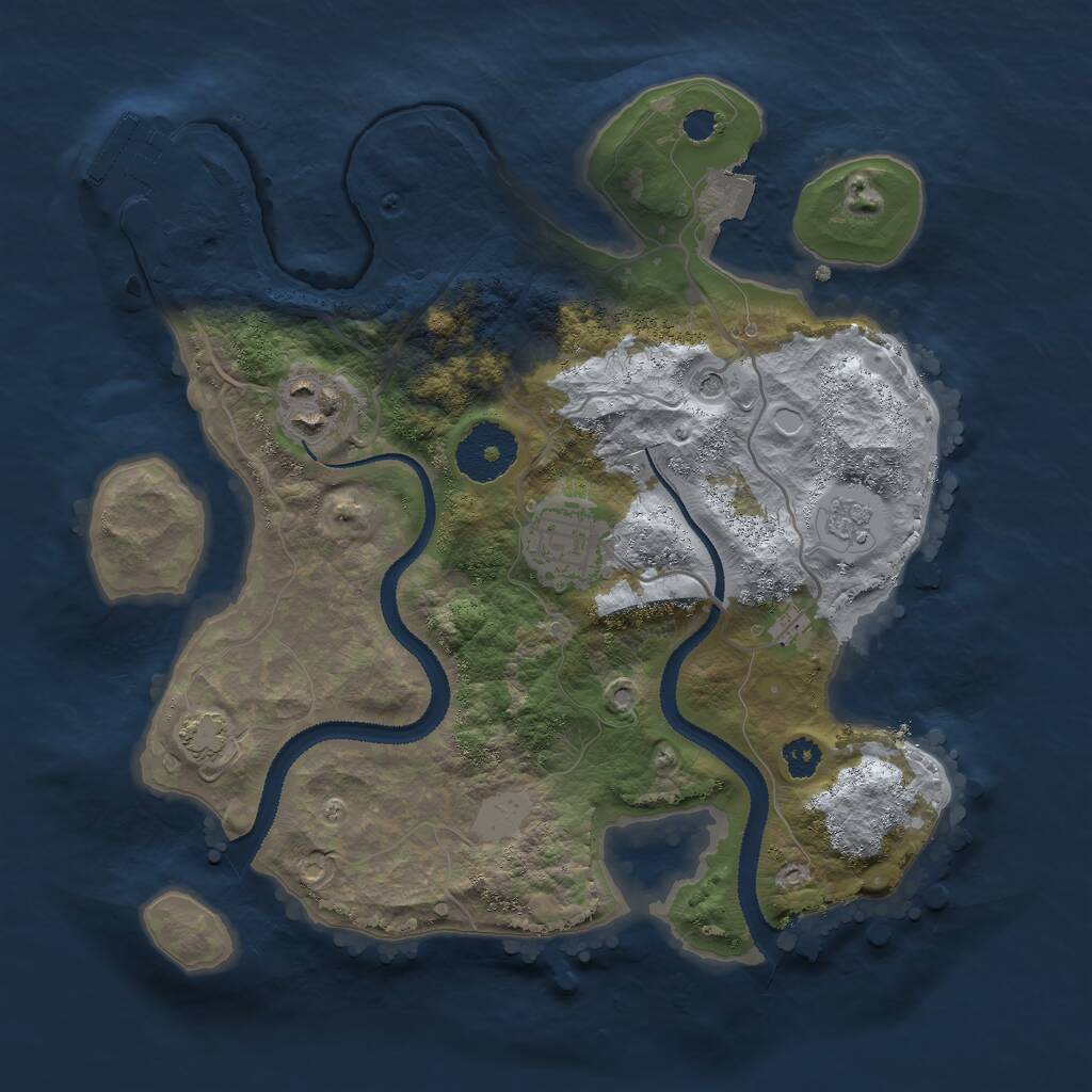 Rust Map: Procedural Map, Size: 2800, Seed: 555552, 7 Monuments