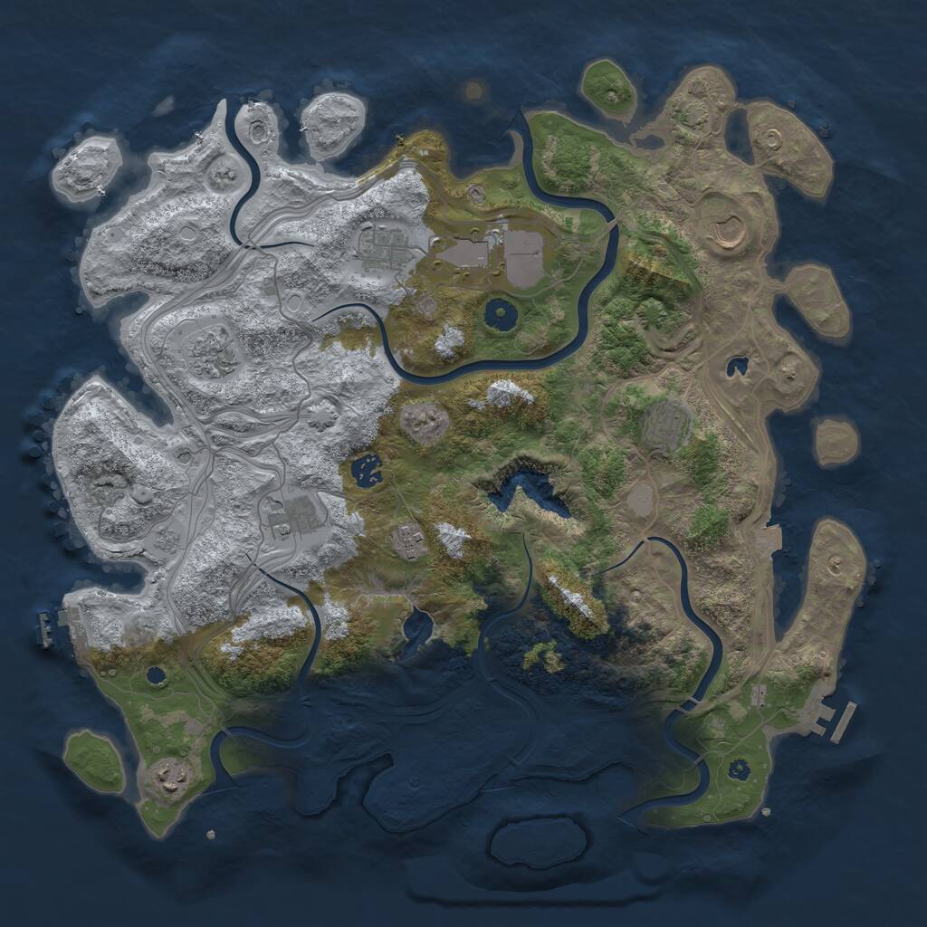 Rust Map: Procedural Map, Size: 4250, Seed: 1098444053, 15 Monuments
