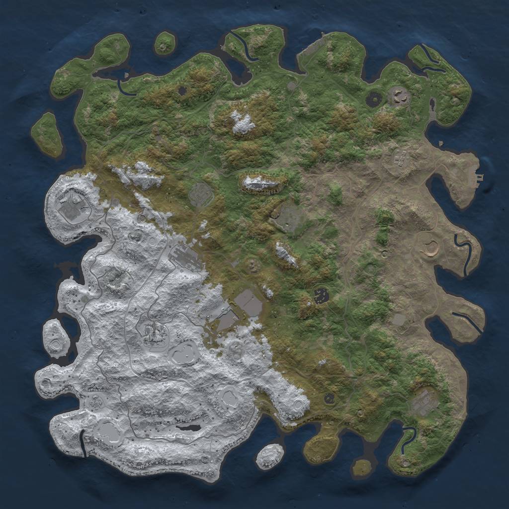 Rust Map: Procedural Map, Size: 4800, Seed: 33625478, 20 Monuments
