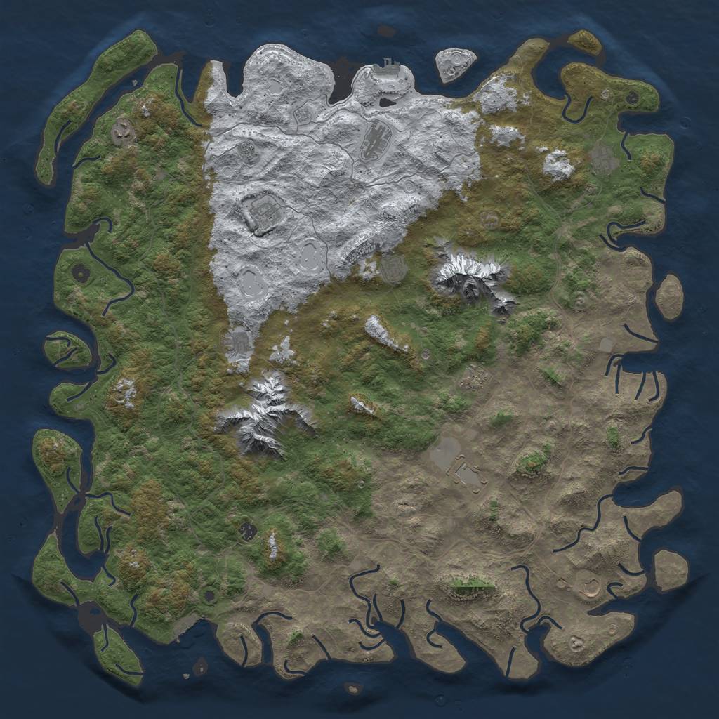Rust Map: Procedural Map, Size: 6000, Seed: 59104907, 20 Monuments