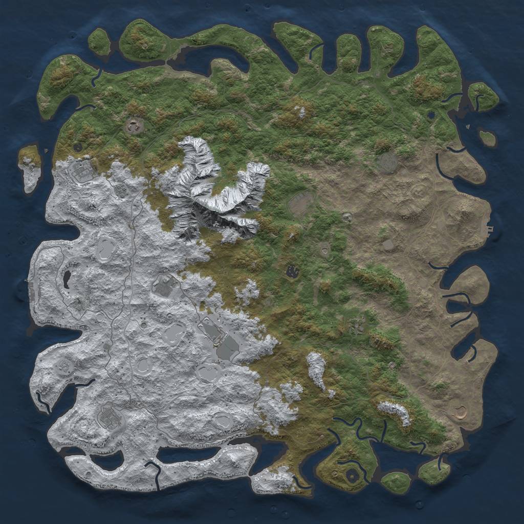 Rust Map: Procedural Map, Size: 6000, Seed: 6824, 20 Monuments