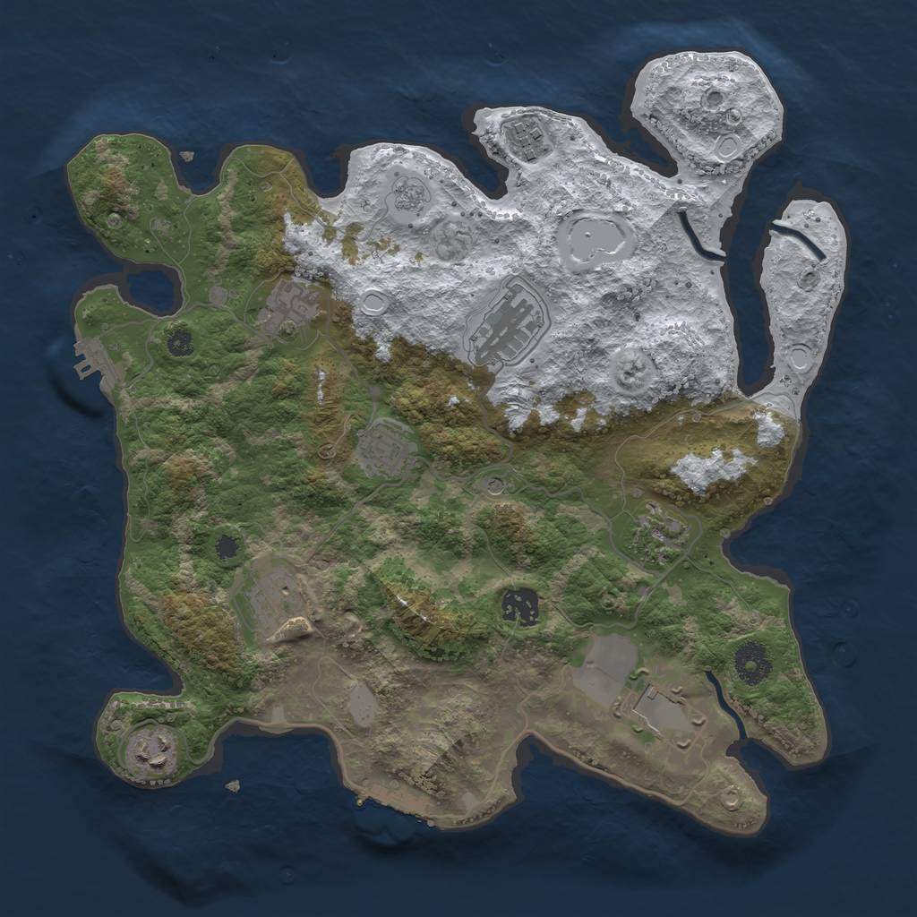 Rust Map: Procedural Map, Size: 3500, Seed: 1104195683, 18 Monuments