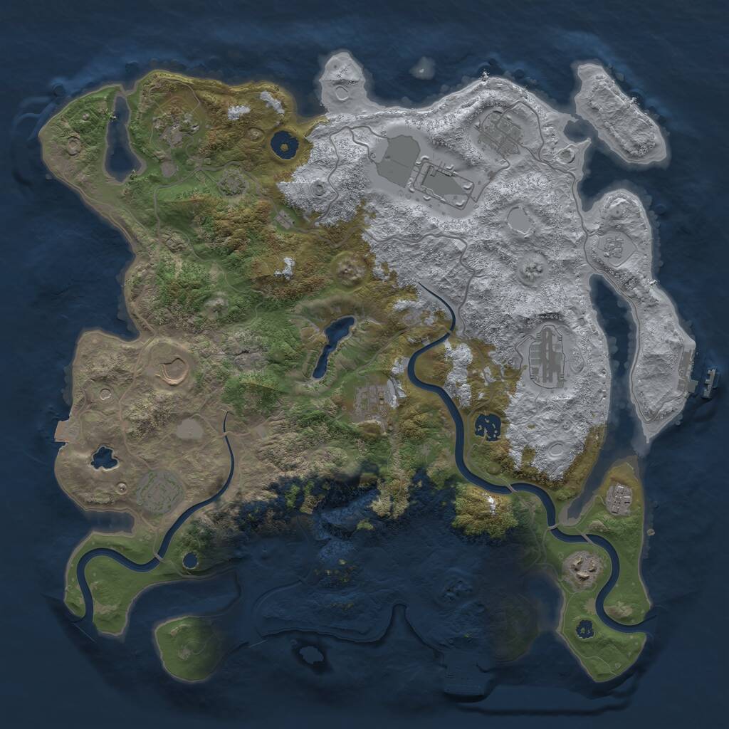 Rust Map: Procedural Map, Size: 4000, Seed: 24601, 16 Monuments