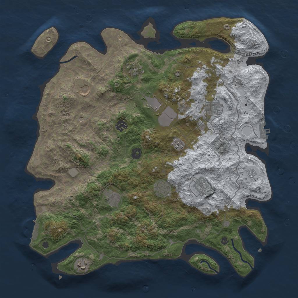 Rust Map: Procedural Map, Size: 4000, Seed: 2286, 19 Monuments