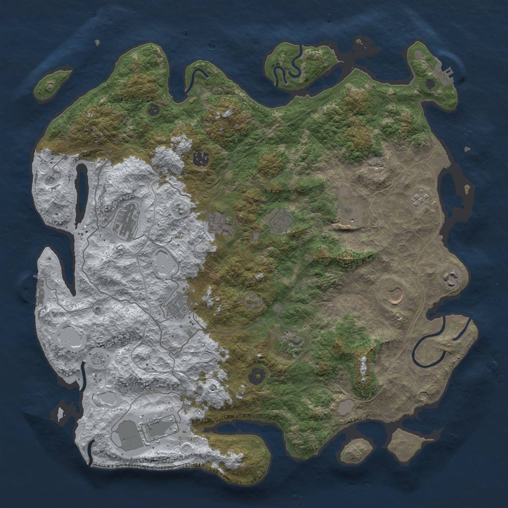 Rust Map: Procedural Map, Size: 4500, Seed: 81269420, 20 Monuments