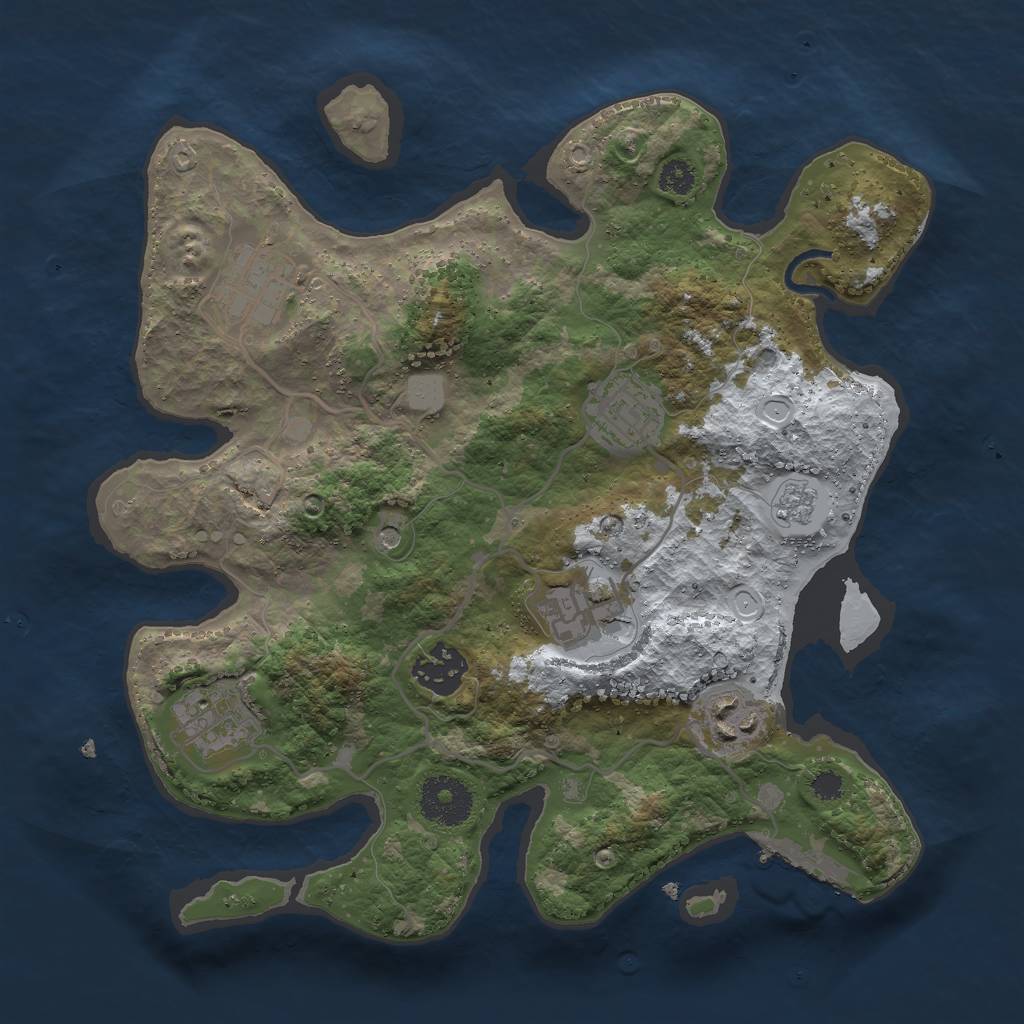 Rust Map: Procedural Map, Size: 3000, Seed: 98815, 14 Monuments
